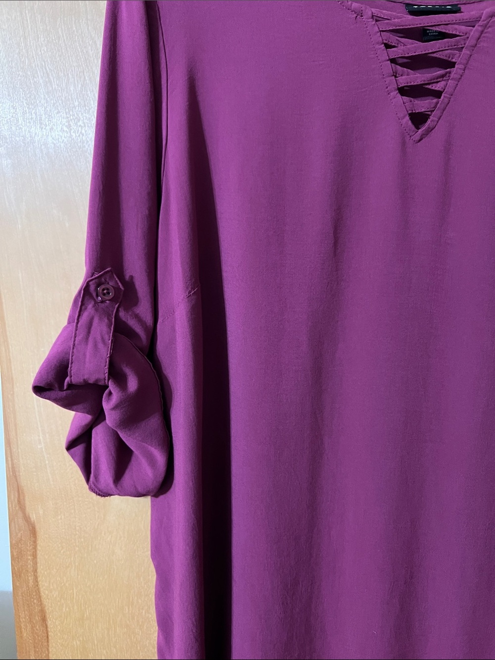 torrid Raspberry Lattice-Front Blouse - Picture 5 of 6